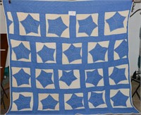 Vintage Hand Stitched Quilt w/5 Pt. Star Approx.