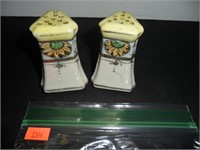 White & Green Salt and Pepper Shakers