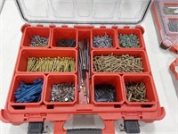 Milwaukee pack out tool box with screws and nails