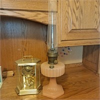 Antique Aladdin Oil Lamp, Brass Clock