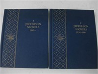 2 Jefferson Nickel Coin Books w/ 11 Silver Nickels