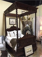 Heavily carved Antebellum tester bed.