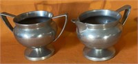 Plymouth Pewter Creamer & Sugar