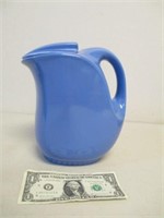 Vintage Hall China Art Deco Blue Pitcher w/ Lid -