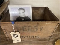 Wooden Derby Foods Box w/Elvis Pic & More