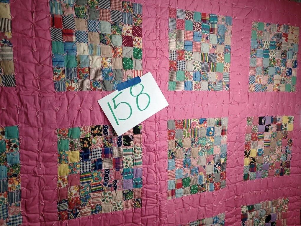 HAND QUILT - HAND TIED -PATCH QUILT
