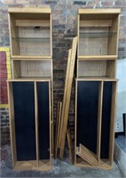 Wood Display Shelves w/ Cabinet Doors Appr