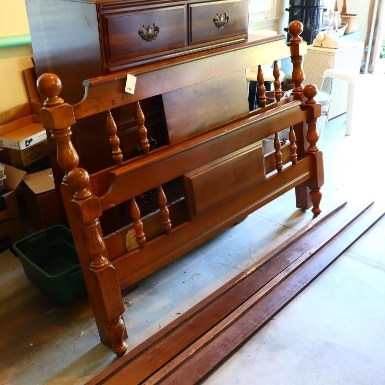 Double bed headboard, footboard and rails