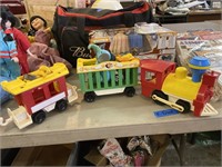 Vintage kids toy train with animals