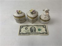 Three Vintage Trinket Dishes One Snowbabies