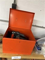 BLACK & DECKER SAW AND METAL STORAGE CONTAINER
