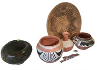 Group of Southwest/Native American Pottery, Basket