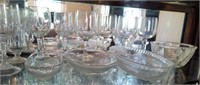 Assortment of Wine & Champagne Glasses, Trays, etc