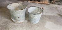 2 metal buckets
