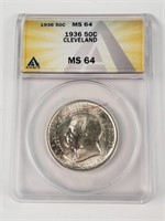 1936 Cleveland Silver Half Dollar - MS64