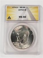 1976-S Silver Ike Dollar - Graded MS66