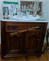 Marble Top Walnut Victorian Wash Stand. Items On