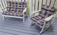 Patio Rocker & Loveseat w/ Cushions