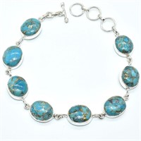 $400 Silver Turquoise(16.2ct) Bracelet