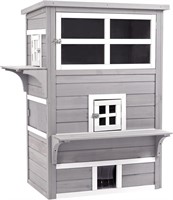 $170  PawHut 3-Story Cat House Feral Cat Shelter