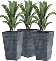 $110  Outsunny Set of 3 Tall Planters with Drainag