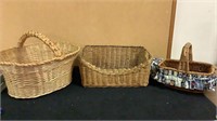 Wicker Basket Centerpiece Medium Oval with Handle