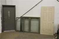 (2) DOORS WITH CRANK OUT PINE WINDOW, APPROX