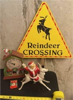 Vintage Christmas decorations, Reindeer Crossing