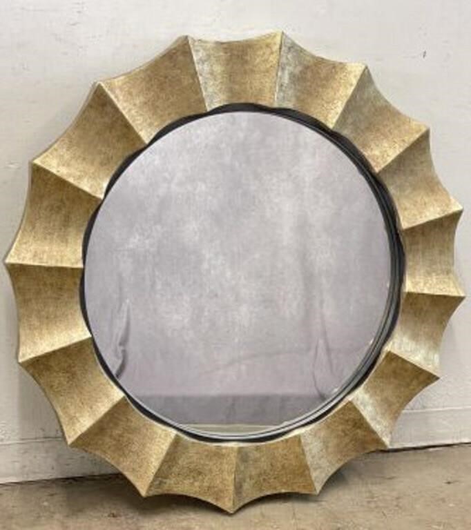 3.5 FT Scalloped Gilt Framed Mirror