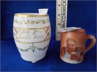 Milkglass pted cup-flake & other