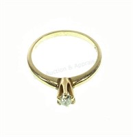 14k Yellow Gold Solitaire Diamond Ring Size (6)