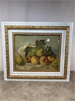 Decorative framed fruit print, dimensions are 30