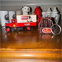 5 sets of Salt & pepper shakers & Dr Pepper items