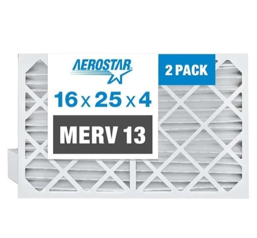 Aerostar 16x25x4 MERV 13 Pleated Air Filter, AC