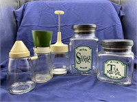Glass Cannisters, Vintage Food/Nut Chppers, More