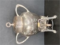 Vintage Etched  Silver-Plated Coffee/Tea Pot