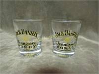 Jack Daniels Tennessee Honey Logo Shot Glass Pair