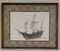 Framed Ship Print by Barone #1