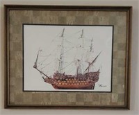 Framed Ship Print by Barone #2