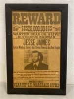 Jesse James Reward Sign Copy