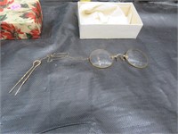 Pair of Antique Nose Pincher Eyeglasses with