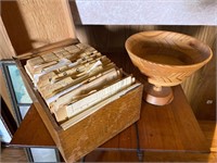 Wooden Recipe Box and Bowl