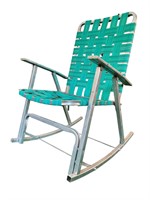 Mid Century Aluminum Strap Patio Rocking Chair