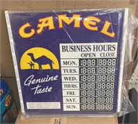 Camel Cigarette Business Hours Sign 1994