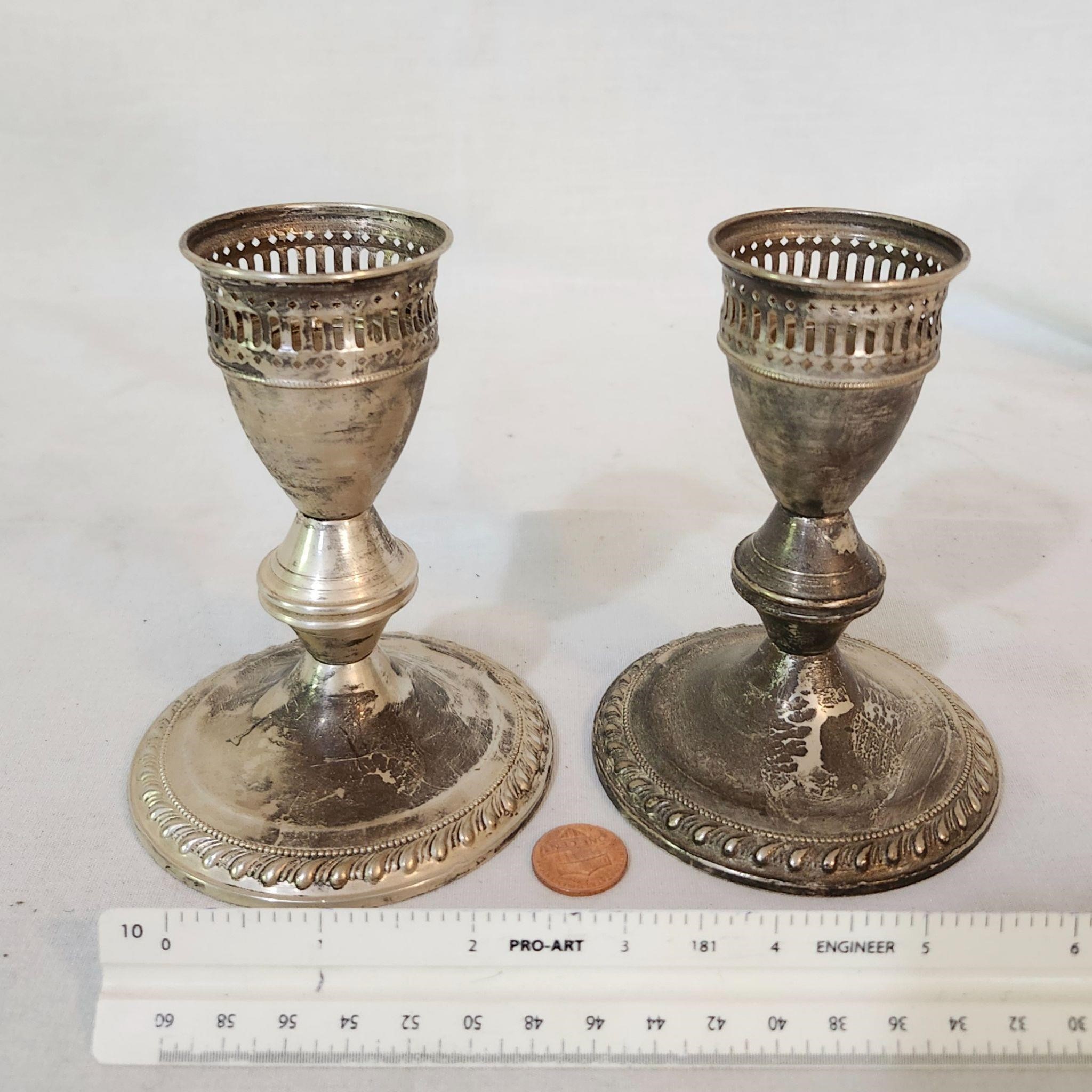 Sterling silver duchin weighted candle holders