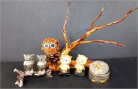 Vintage Owl Home Decor Lot