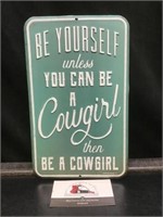 Cowgirl Metal Sign