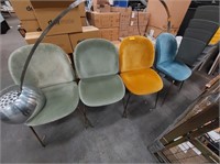 4 Assorted Velvet Upholstered Chairs