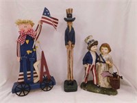 Patriotic July 4th home decor, tallest is 14"