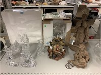Crystal Style Nativity Figures, Snow-globe,